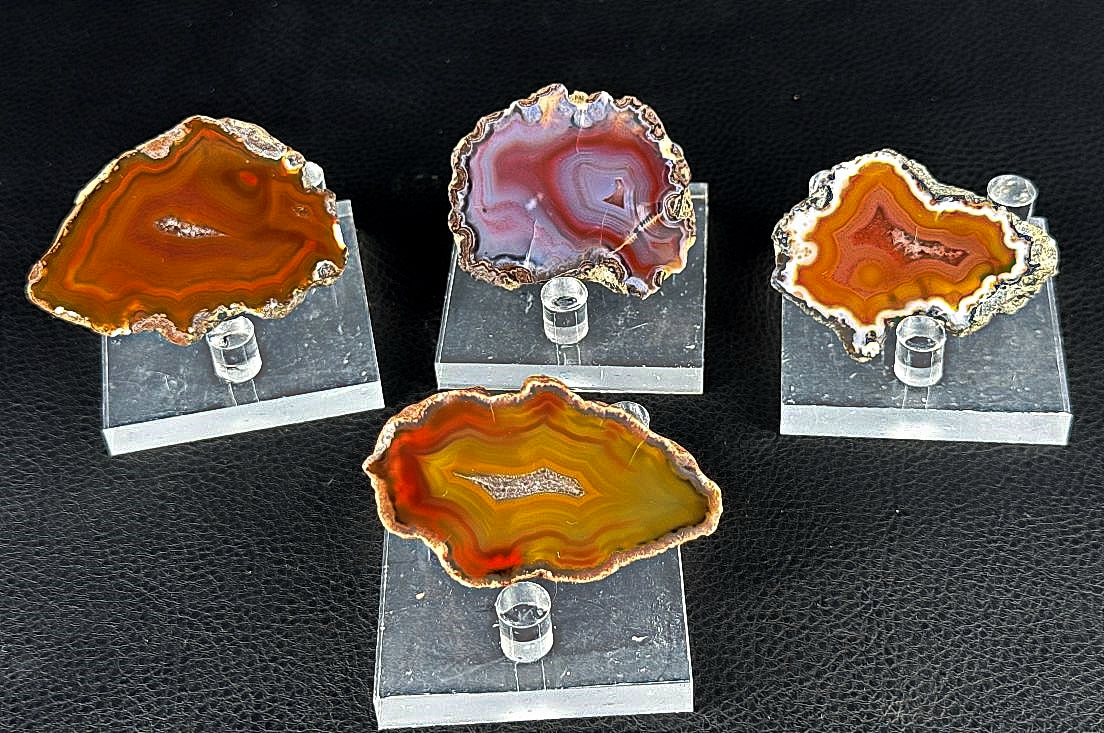 4 x Achat Argentinien San Rafael CONDOR Agate Argentina  #A7-2#