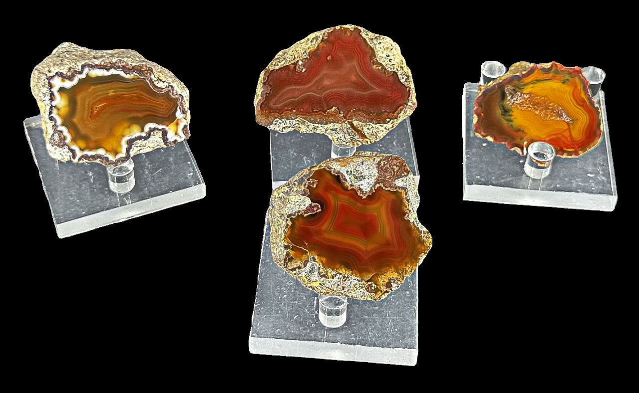 4 x Achat Argentinien San Rafael CONDOR Agate Argentina  #A7-4#