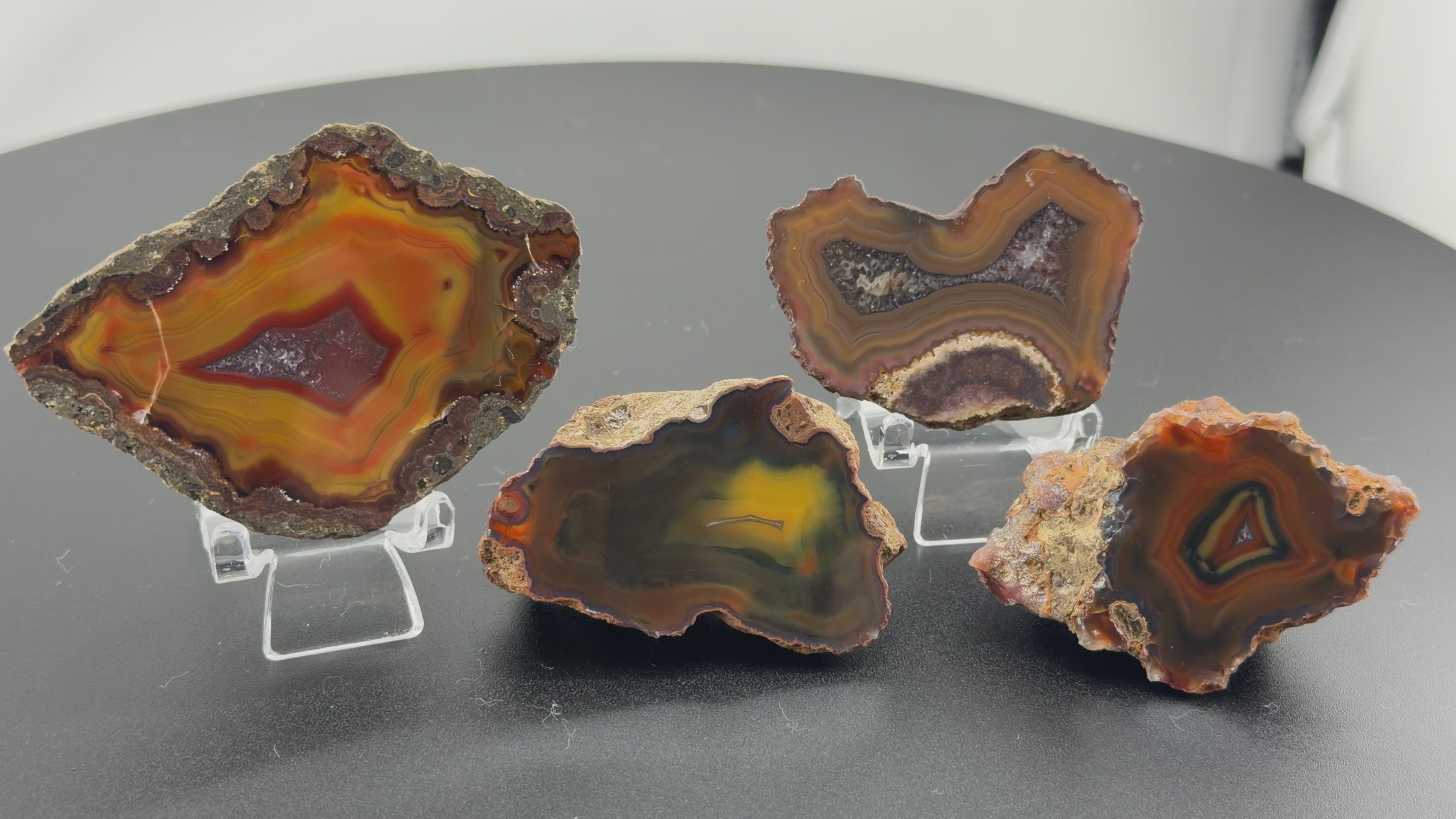 4 x Achat Argentinien San Rafael Condor Agate Argentina #A11-2#