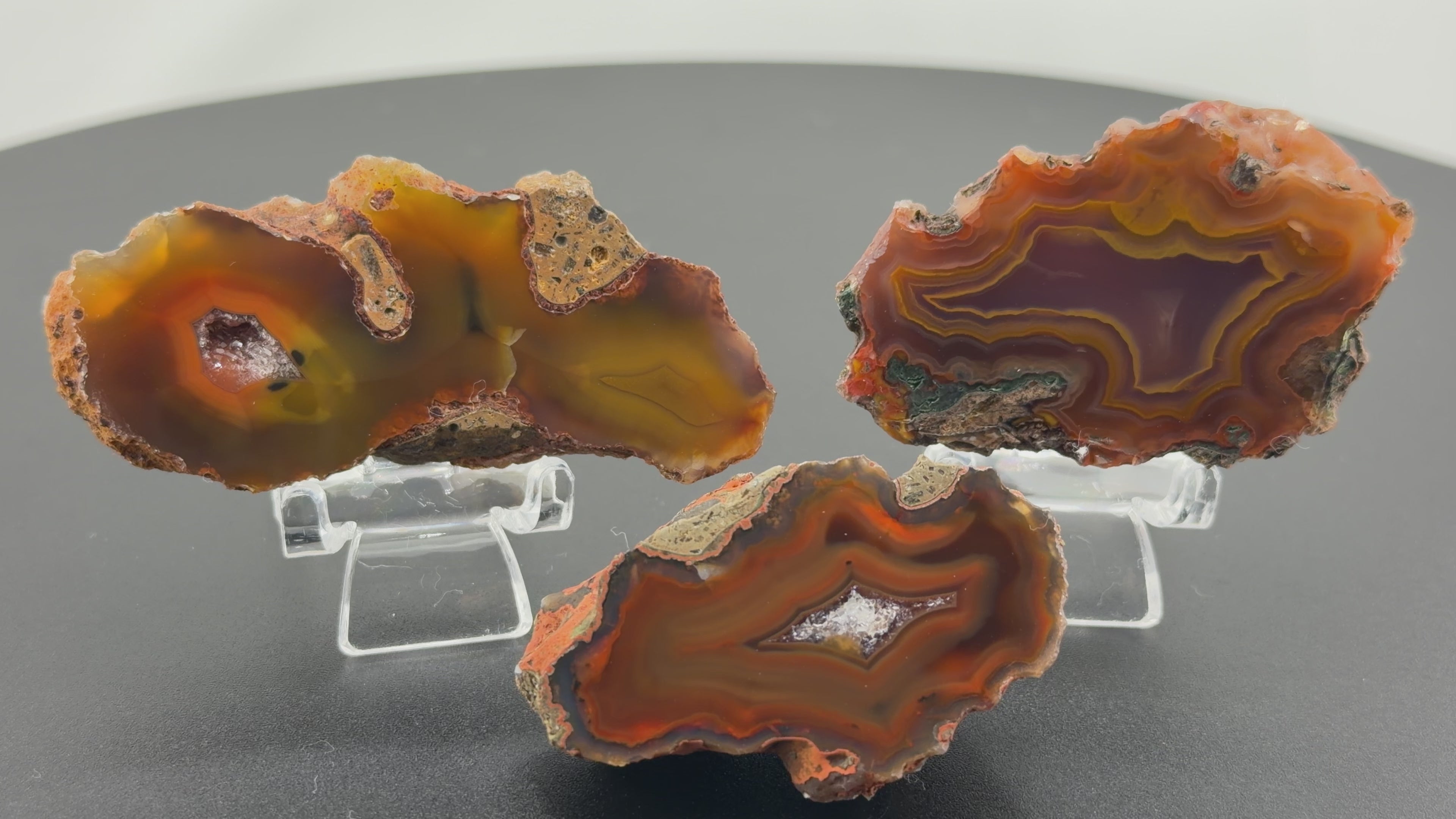 3 x Achat Argentinien San Rafael CONDOR Agate Argentina #A10-22#