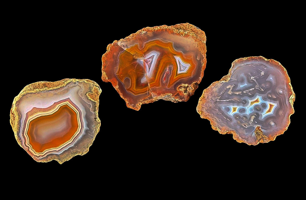 3 Stück Achat Marokko Agouim Agate Morocco #A8-17#