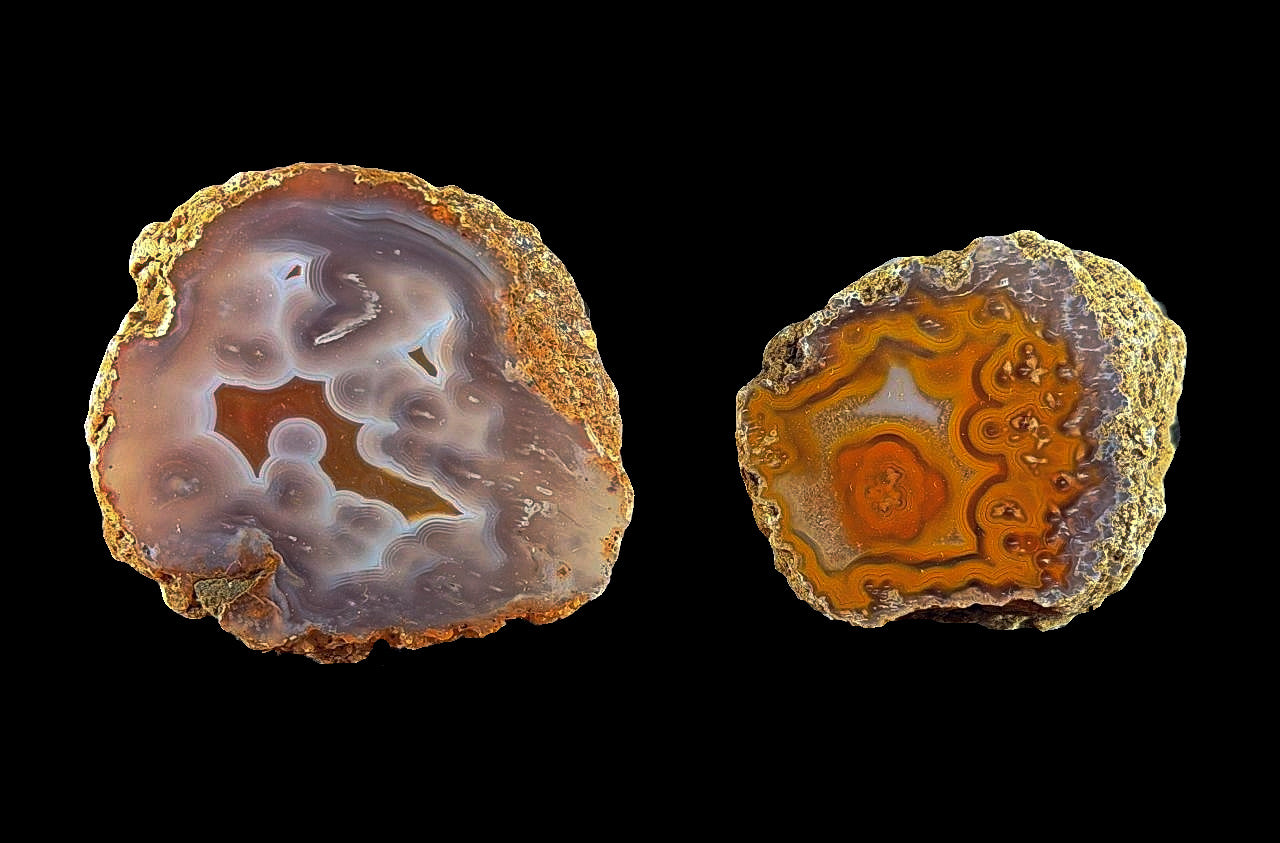 2 Stück Achat Marokko AGOUIM Agate Morocco #A8-19#