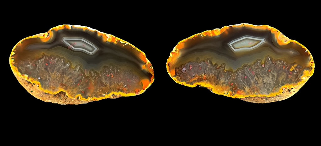 Achat Paar SUMATRA Indonesien Selatan Agate Indinesia #A7-8##