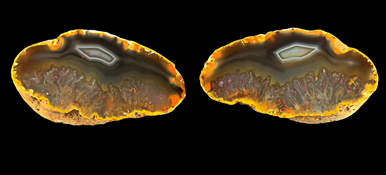 Achat Paar SUMATRA Indonesien Selatan Agate Indinesia #A7-8##