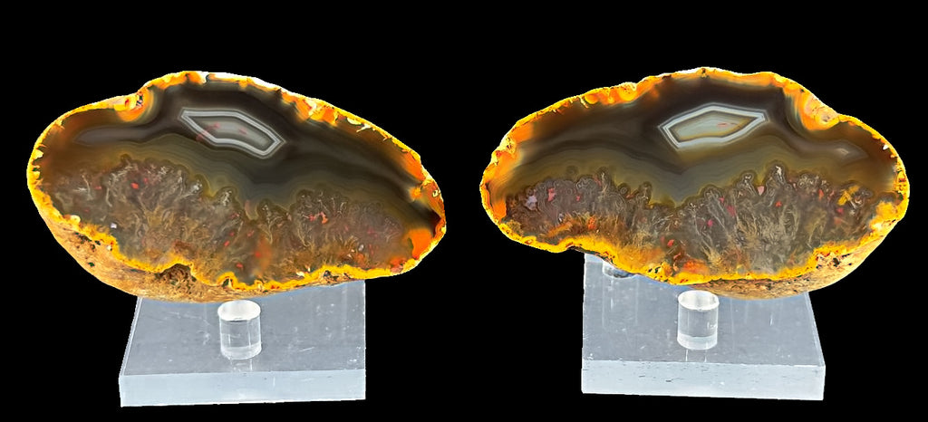 Achat Paar SUMATRA Indonesien Selatan Agate Indinesia #A7-8##