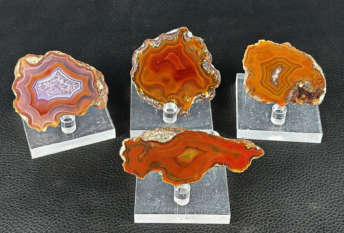 4 x Achat Argentinien San Rafael CONDOR Agate Argentina  #A7-1#
