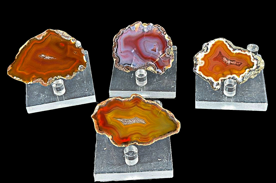 4 x Achat Argentinien San Rafael CONDOR Agate Argentina  #A7-2#