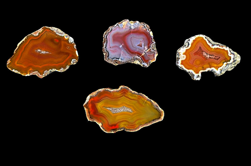 4 x Achat Argentinien San Rafael CONDOR Agate Argentina  #A7-2#