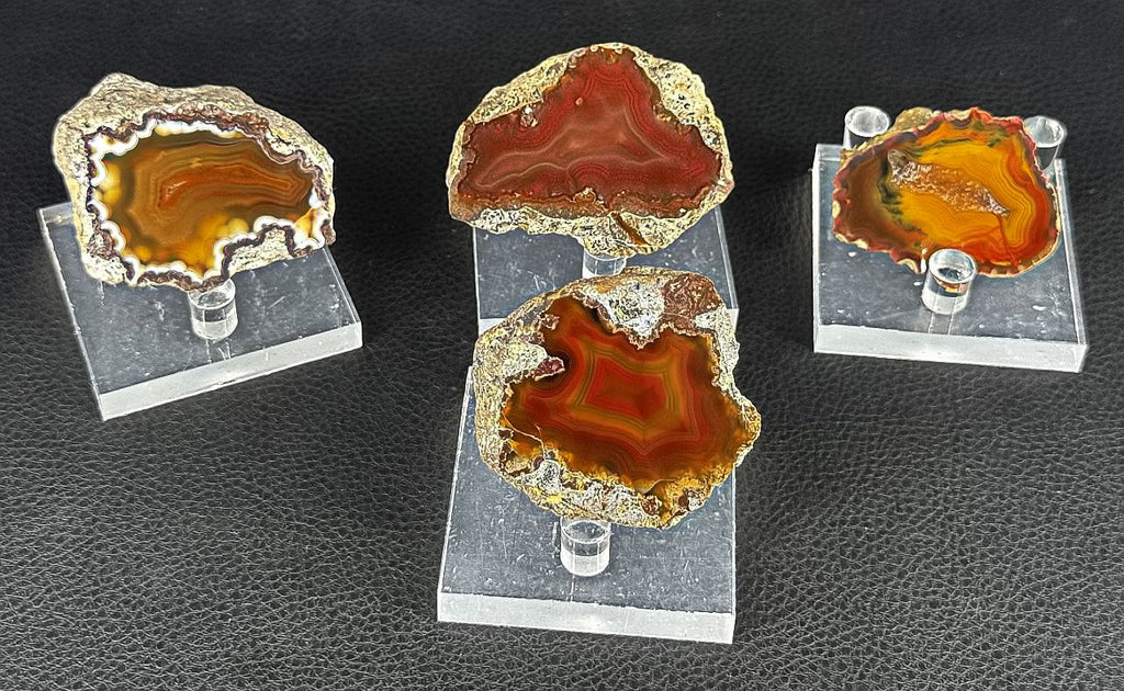 4 x Achat Argentinien San Rafael CONDOR Agate Argentina  #A7-4#
