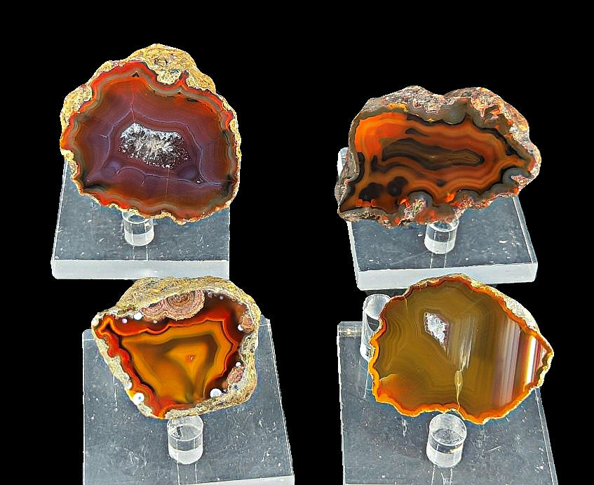 4 x Achat Argentinien San Rafael CONDOR Agate Argentina  #A7-5#