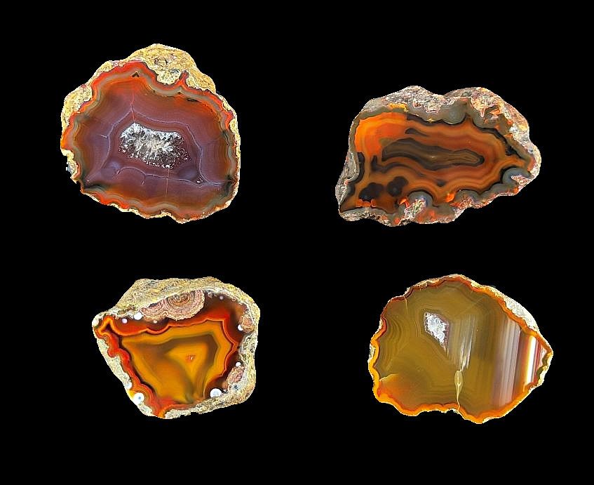 4 x Achat Argentinien San Rafael CONDOR Agate Argentina  #A7-5#