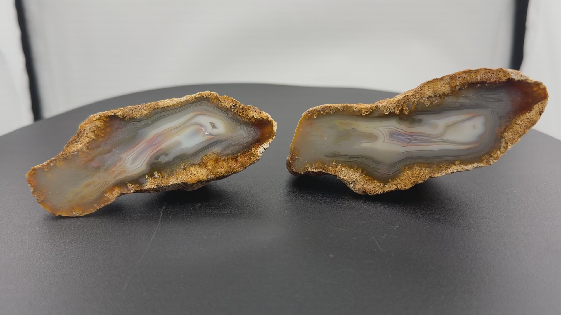 Achat Paar Sumatra Indonesien Agate Sumatra Indonesia Island Agate  #A13-1#