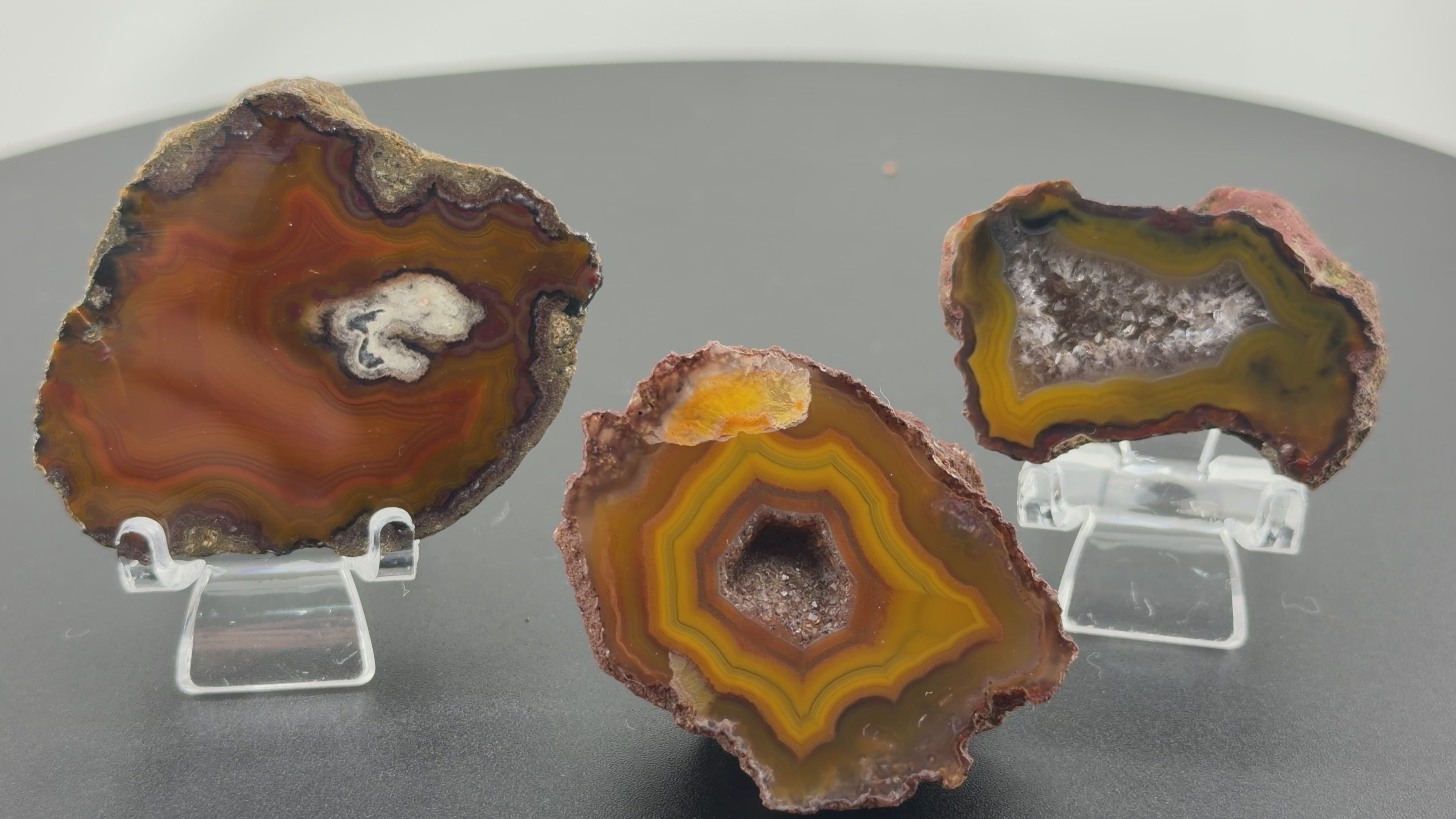 3 x Achat Argentinien San Rafael CONDOR Agate Argentina #A10-18#