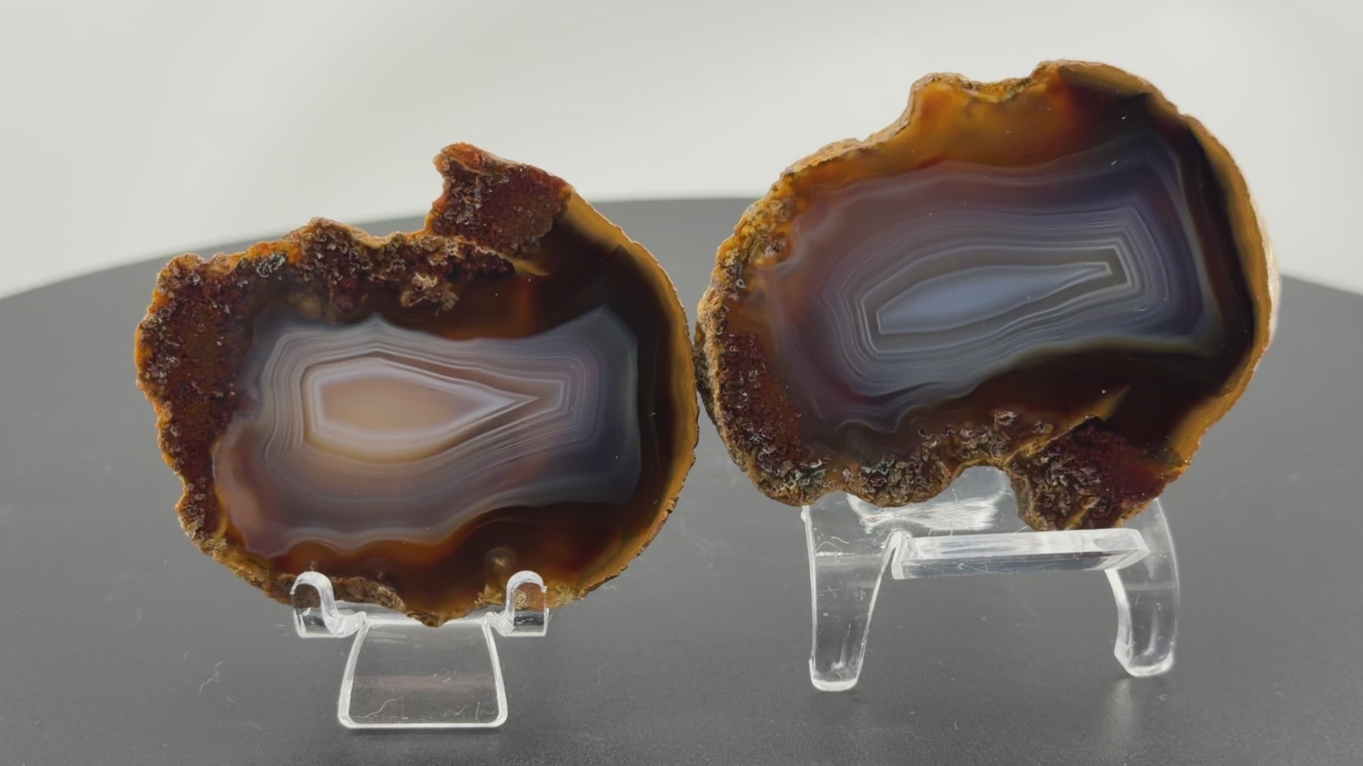 Achat Paar Sumatra Indonesien Agate Sumatra Indonesia Island Agate #A13-13#